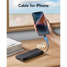Išorinė baterija Veger TCE130 (W2503) PD 130W 25000 mAh su integruotais C tipo laidais / „Lightning“ juoda Išorinė baterija Veger TCE130 (W2503) PD 130W 25000 mAh su integruotais C tipo laidais / „Lightning“ juoda