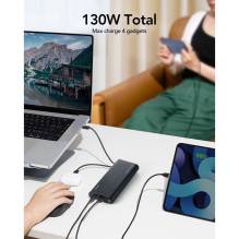 Powerbank Veger TCE130 (W2503) PD 130W 25000 mAh with built-in Type C cables / Lightning black Powerbank Veger TCE130 (W2503) PD 130W 25000 mAh with built-in Type C cables / Lightning black