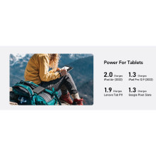 Išorinė baterija Veger TCE130 (W2503) PD 130W 25000 mAh su integruotais C tipo laidais / „Lightning“ juoda