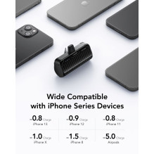 Nešiojamoji baterija „Veger PlugOn“ (W0558P) PD QC3.0 2,4A 20W 5000 mAh su integruota jungtimi, juoda Nešiojamoji baterija „Veger PlugOn“ (W0558P) PD QC3.0 2,4A 20W 5000 mAh su integruota jungtimi, juoda