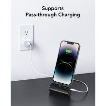 Nešiojamoji baterija „Veger PlugOn“ (W0558P) PD QC3.0 2,4A 20W 5000 mAh su integruota jungtimi, juoda Nešiojamoji baterija „Veger PlugOn“ (W0558P) PD QC3.0 2,4A 20W 5000 mAh su integruota jungtimi, juoda