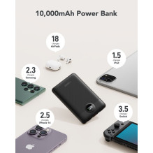 Nešiojamoji baterija Veger C11 (W1170) PD QC3.0 2A 22,5W 10000 mAh su integruotais laidais USB C / Lightning, juoda Nešiojamoji baterija Veger C11 (W1170) PD QC3.0 2A 22,5W 10000 mAh su integruotais laidais USB C / Lightning, juoda