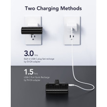 Nešiojamoji baterija „Veger PlugOn“ (W0558) PD QC3.0 3A 20W 5000 mAh su integruota C tipo jungtimi, juoda Nešiojamoji baterija „Veger PlugOn“ (W0558) PD QC3.0 3A 20W 5000 mAh su integruota C tipo jungtimi, juoda