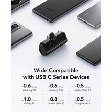 Nešiojamoji baterija „Veger PlugOn“ (W0558) PD QC3.0 3A 20W 5000 mAh su integruota C tipo jungtimi, juoda Nešiojamoji baterija „Veger PlugOn“ (W0558) PD QC3.0 3A 20W 5000 mAh su integruota C tipo jungtimi, juoda