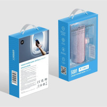 Nešiojamoji baterija „Veger PlugOn“ (W0573) PD QC3.0 2,4A 12W 5000 mAh su integruota USB C jungtimi, rožinė Nešiojamoji baterija „Veger PlugOn“ (W0573) PD QC3.0 2,4A 12W 5000 mAh su integruota USB C jungtimi, rožinė