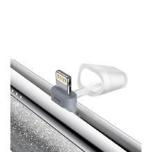 Nešiojamoji baterija „Veger PlugOn“ (W0573P) PD QC3.0 2,4A 12W 5000 mAh su integruota jungtimi „Lightning“, sidabrinė