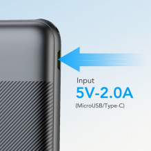 Nešiojamoji baterija Veger L10S (W1105PD) PD QC3.0 2A 20W 10000 mAh, juoda Nešiojamoji baterija Veger L10S (W1105PD) PD QC3.0 2A 20W 10000 mAh, juoda