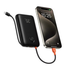 Nešiojamoji baterija Veger K2 (W2068) PD QC3.0 35W 20000 mAh su integruotais C tipo laidais / „Lightning“ juoda