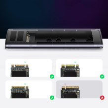 UGREEN CM400 M.2 SSD Enclosure, NVMe, SATA, 10Gbps, USB-C (Grey)