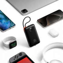 Nešiojamoji baterija Veger K2 (W2068) PD QC3.0 35W 20000 mAh su integruotais C tipo laidais / „Lightning“ juoda