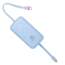 Powerbank Veger K1 (W1188) PD QC3.0 35W 10000 mAh with built-in USB-C cables / Lightning blue Powerbank Veger K1 (W1188) PD QC3.0 35W 10000 mAh with built-in USB-C cables / Lightning blue