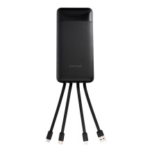 Powerbank Charmast W2089 PD3.0 3A 22,5W 20000 mAh with built-in cables USB A / USB C / Lightning / Micro USB black