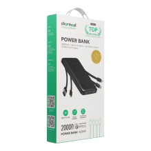Powerbank Charmast W2089 PD3.0 3A 22,5W 20000 mAh with built-in cables USB A / USB C / Lightning / Micro USB black