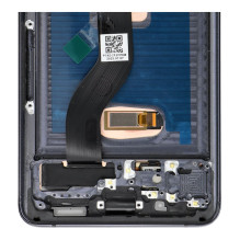 LCD ekranas, skirtas SAMSUNG S20 Plus, juodas, minkštas OLED su rėmeliu
