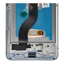 LCD ekranas, skirtas SAMSUNG S20 Plus, pilkas, SOFT OLED, su rėmeliu