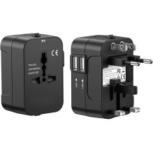 Fusion charger adapter UK , US , AU , CH , EU , USB 2.1A , (220V) black