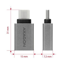AXAGON RUCM-AFA adapteris USB-C - USB-A ALU