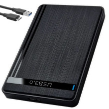 "Fusion" 2,5" išorinis standžiųjų diskų korpusas SATA III , USB 3.0 , Medžio stiliaus dizainas , juoda