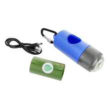 Dog excrement bag dispenser with carabiner and flashlight LLFG24033 blue Dog excrement bag dispenser with carabiner and flashlight LLFG24033 blue