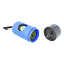 Dog excrement bag dispenser with carabiner and flashlight LLFG24033 blue Dog excrement bag dispenser with carabiner and flashlight LLFG24033 blue