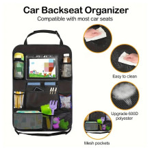 Car organizer for front seats with compartments beige