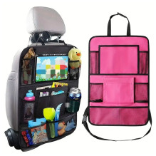 Car organizer for front seats with compartments pink