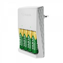 VARTA KIŠTUKAS ĮKROVIKLIS 57657 + 4 x Įkraunamos baterijos R6 (AA) 2100mAh