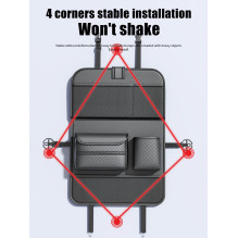 Foldable Car organizer for front seats with compartments D03-B black