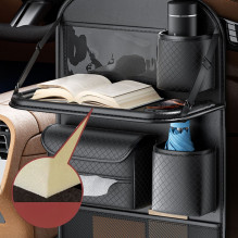 Foldable Car organizer for front seats with compartments D03-B black