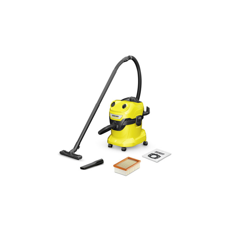 Karcher WD 4 V-20 / 5 / 22 20 L būgninis dulkių siurblys sausam ir šlapiam valymui, 1000 W, be maišelio (Boj. iepak.)