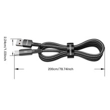 USB Cable Essager 'Morning Glory 2' black 'Type-C' 200cm (up to 120W)