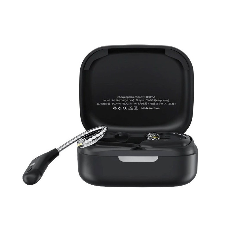 KZ AZ09 black - Replaceable Bluetooth module with ear hook for headphones, black