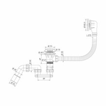 BATH SIPHON CLICK-CLAC TOP BLACK MATT