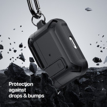 DUX DUCIS PECO - apsauginis šarvuoto tipo dėklas, skirtas „AirPods 3“, juodas DUX DUCIS PECO - apsauginis šarvuoto tipo dėklas, skirtas „AirPods 3“, juodas