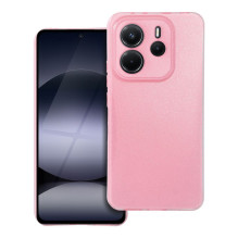 „Xiaomi Redmi Note 14 4G“ dėklas (PASAULINIS - 164,84 mm x 78,15 mm x 8,16 mm) skaidrus dėklas (2 mm, mirksintis) rožini