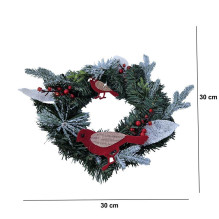 Kalėdinio vainiko dekoracija 30 cm RC-K-512 žalia Kalėdinio vainiko dekoracija 30 cm RC-K-512 žalia