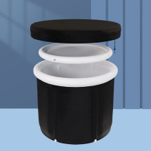 Foldable portable inflatable bathtub 75 x 80 cm black