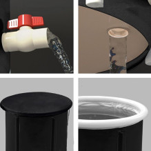 Foldable portable inflatable bathtub 75 x 80 cm black