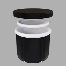 Foldable portable inflatable bathtub 80 x 79 cm black