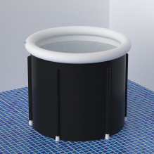 Foldable portable inflatable bathtub 80 x 79 cm black