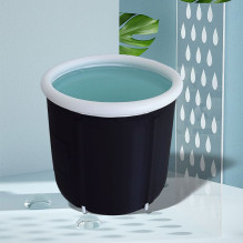 Foldable portable inflatable bathtub 80 x 79 cm black