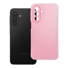 Samsung A17 skaidrus dėklas 2 mm mirksi rožinis