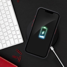 Case for iPhone 17 PRO MAX Color Edge Mag Cover compatible with MagSafe black-red