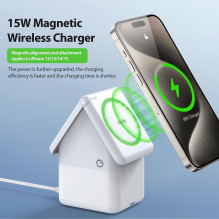 W20 4-in-1 House-shaped Magnetic Wireless Charger Stand 15W White W20 4-in-1 House-shaped Magnetic Wireless Charger Stand 15W White