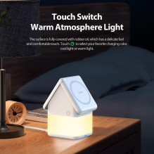 W20 4-in-1 House-shaped Magnetic Wireless Charger Stand 15W White W20 4-in-1 House-shaped Magnetic Wireless Charger Stand 15W White