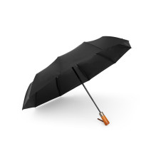 Automatic foldable umbrella with wood handle 10-ribs XXL 115 cm black Automatic foldable umbrella with wood handle 10-ribs XXL 115 cm black