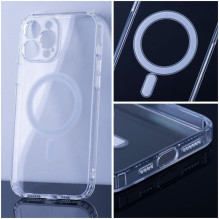 „iPhone 12 PRO MAX“ skaidrus „Mag Cover“ dėklas (MID), suderinamas su „MagSafe“ permatomu dėklu