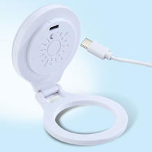 Magnetinis telefono stovas su šviesa, suderinamas su „MagSafe L8“, baltas