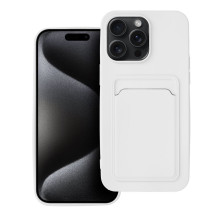 iPhone 15 PRO MAX dėklas, baltas, kortelių dėklas iPhone 15 PRO MAX dėklas, baltas, kortelių dėklas