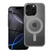 „iPhone 16 PRO“ skaidrus „Mag Cover“ (STR) dėklas, suderinamas su „MagSafe“ permatomu dėklu